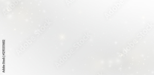 Glowing Abstract Light Particles Floating in a Foggy White Space, Representing a Mystical and Celestial Atmosphere with a Subtle Radiance of Elegance and Purity