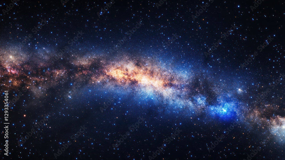 Naklejka premium Milky Way galaxy, cosmic dust, space exploration, starscape, background for science