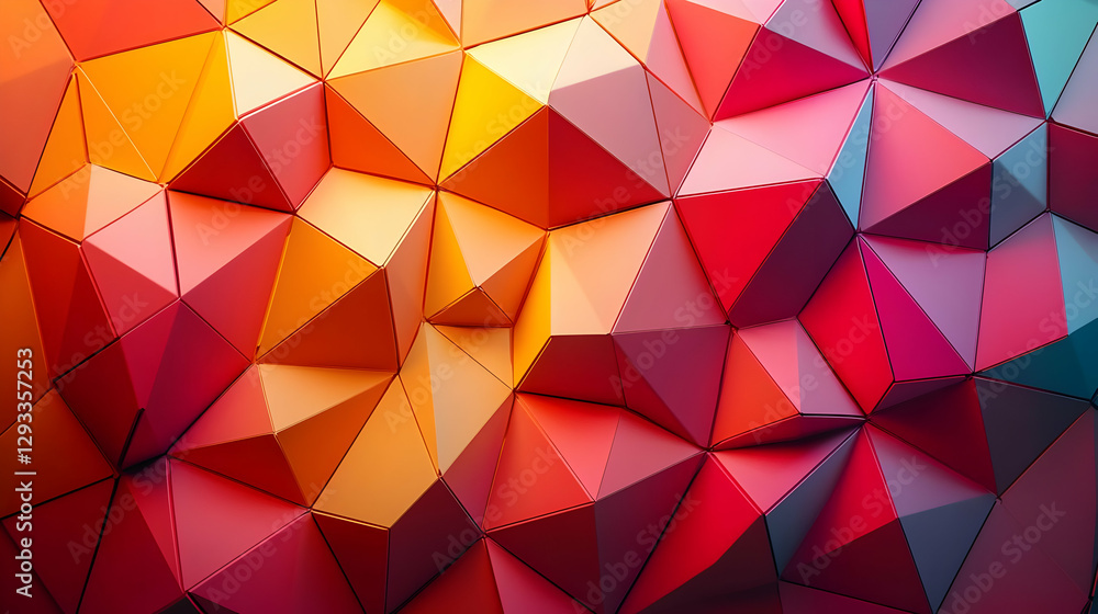 Abstract 3D Red Orange Geometric Background Abstract 3D Red Orange Geometric Background