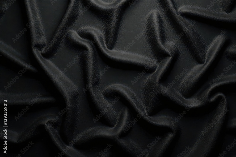 Fototapeta premium Solid black cloth backdrop, wrinkle-free surface, curtain, seamless, uniform