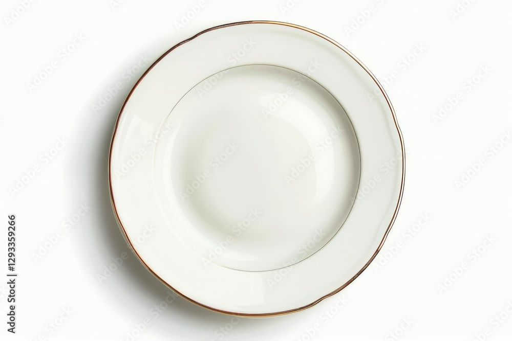 Elegant white plate on isolated background. AI image Elegant white plate on isolated background. AI image