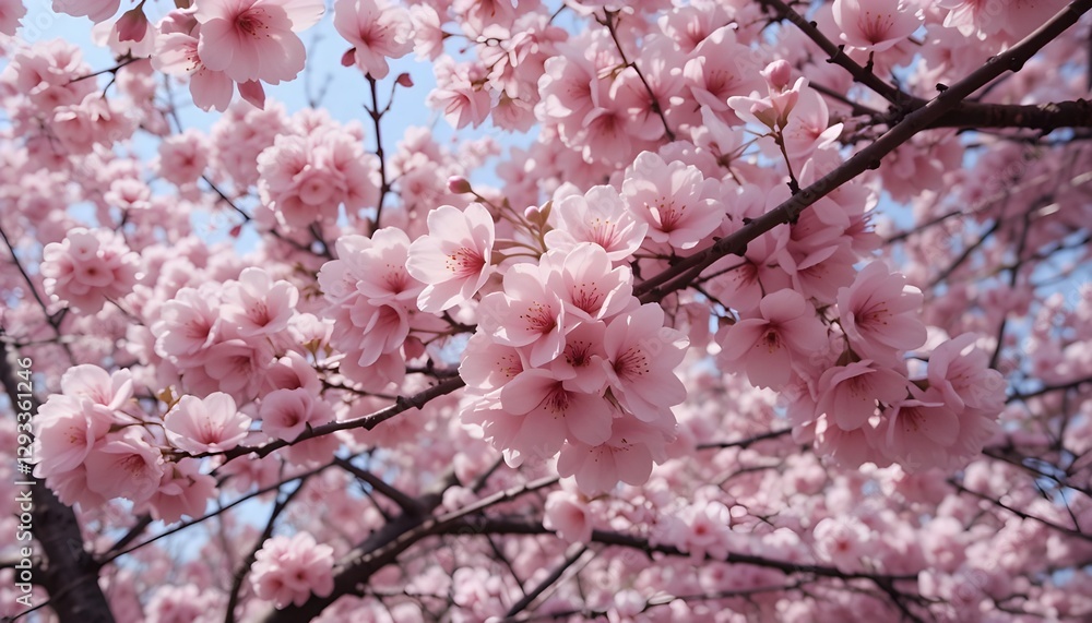 cerisier rose Delicate Pink Cherry Blossoms Bloom Against a Vibrant Blue Sky Sakura blooming cerisier rose Delicate Pink Cherry Blossoms Bloom Against a Vibrant Blue Sky Sakura blooming