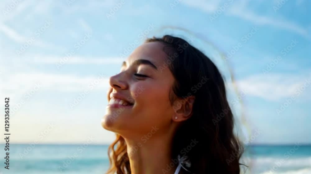 Young woman in white swimsuit walking on the beach, rear view Young woman in white swimsuit walking on the beach, rear view
