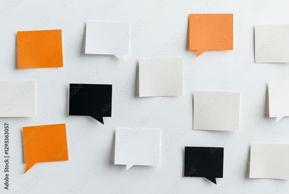 Speech bubbles moving on white background Speech bubbles moving on white background