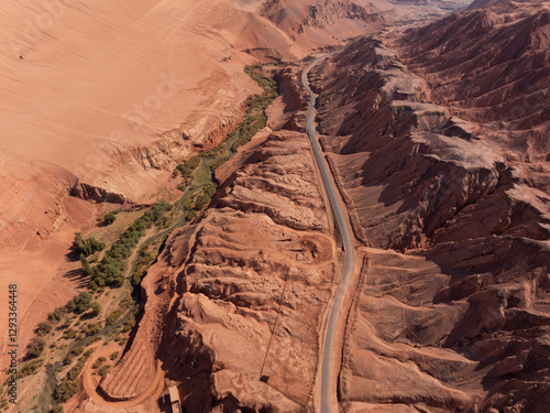 Red  mountain and Canyon in northwest of china