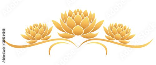 Lotus flower silhouette, vector element for Vesak holiday.