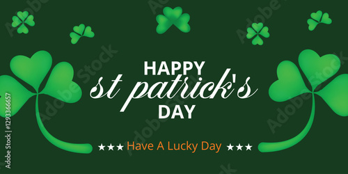 St Patrick's Day happy Irish holiday vector illustration. Saint Patrick's Day, vector web banner design. Happy Saint Patrick's day banner.