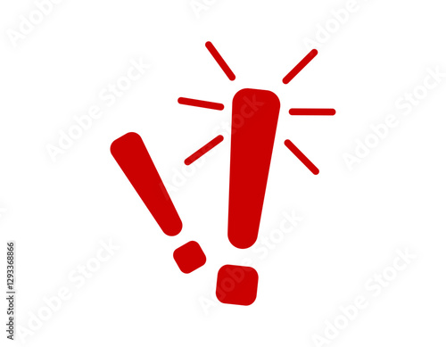 Three red exclamation marks indicating a state of alert, surprise, or emergency.