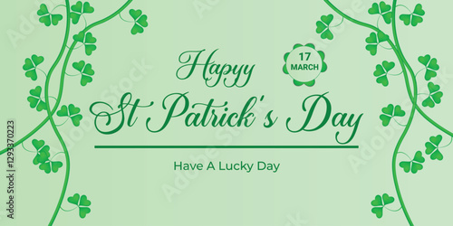 St Patrick's Day happy Irish holiday vector illustration. Saint Patrick's Day, vector web banner design. Happy Saint Patrick's day banner.