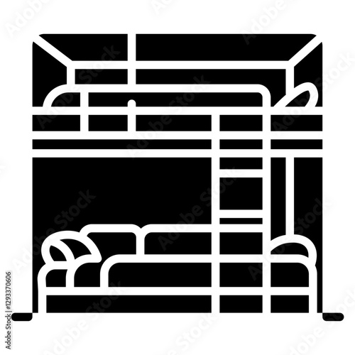 Loft Bed Vector Icon