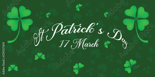 St Patrick's Day happy Irish holiday vector illustration. Saint Patrick's Day, vector web banner design. Happy Saint Patrick's day banner.