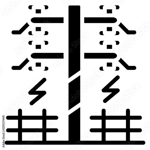 Electric Fence Vector Icon