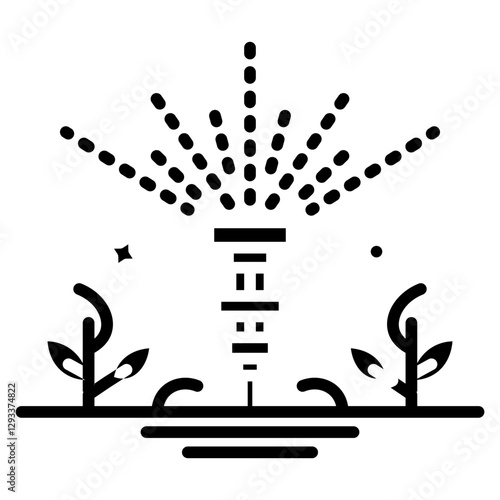 Irrigation Sprinkler Vector Icon