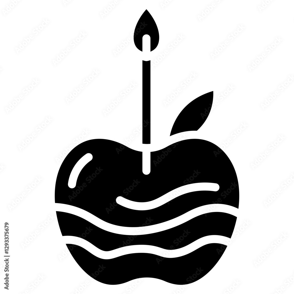 Obraz premium Candied Apple Vector Icon