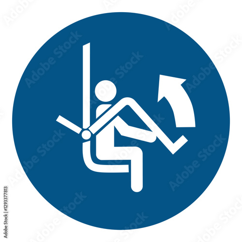 Mandatory sign -  Open safety bar of chairlift