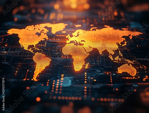 Fototapeta Naklejka Na Ścianę i Meble -  Global network digital map