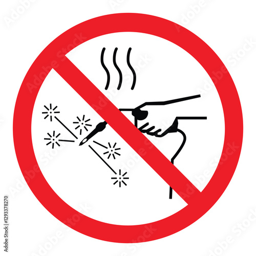 Prohibition sign - hot works prohibited
