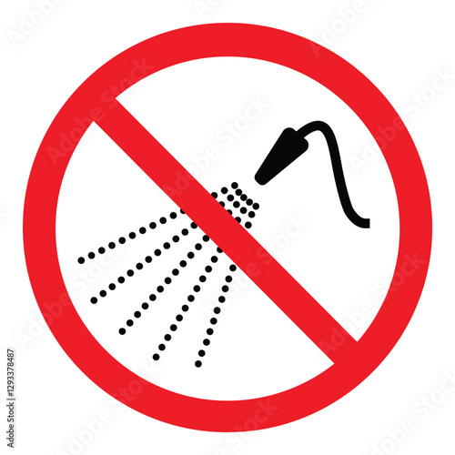 Safety warning sign - Do not spray with water