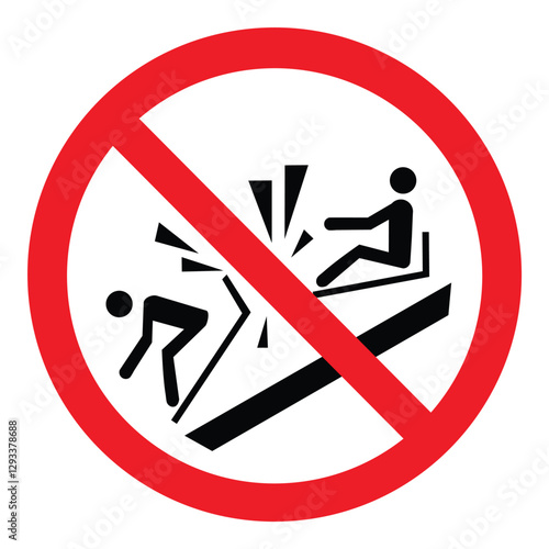 Safety warning sign - Do not ram into toboggans