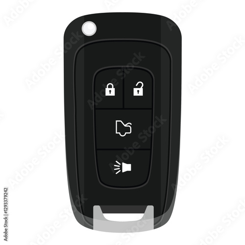Car key remote control isolated on white background