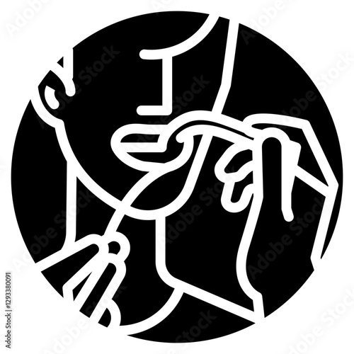 Flossing Technique Vector Icon
