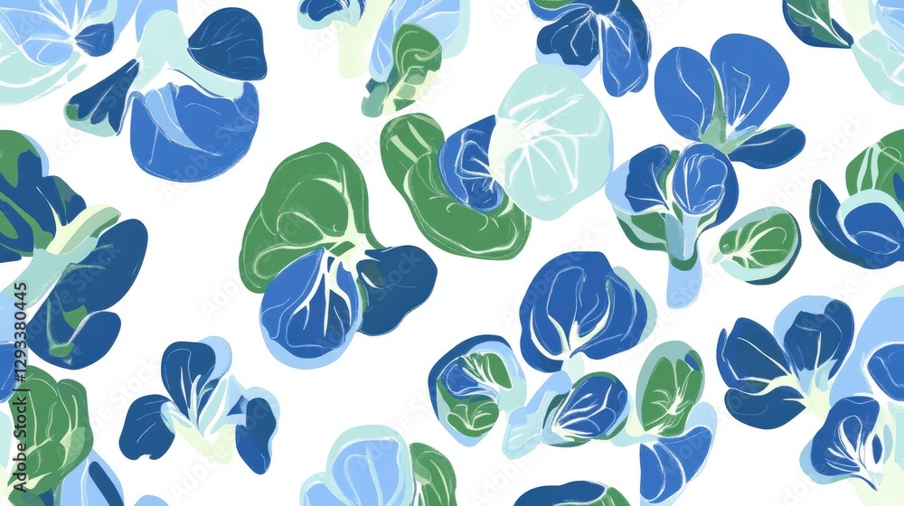 Stunning Abstract Floral Pattern in Blue and Green Tones Stunning Abstract Floral Pattern in Blue and Green Tones