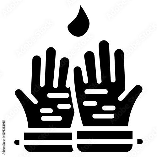 Firefighter Gloves Vector Icon