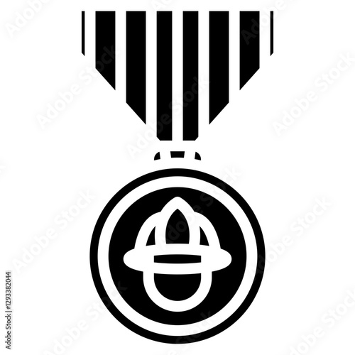 Firefighter Medal Vector Icon