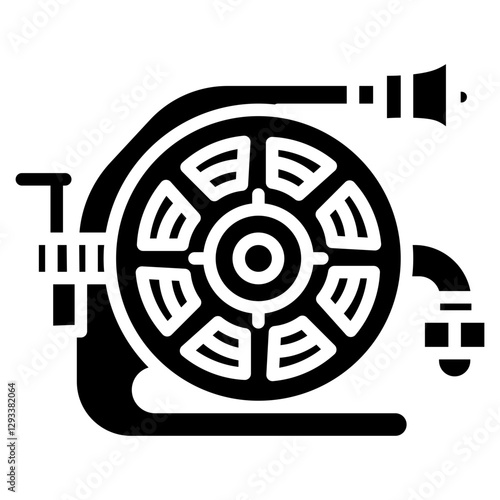 Firefighting Hose Reel Vector Icon