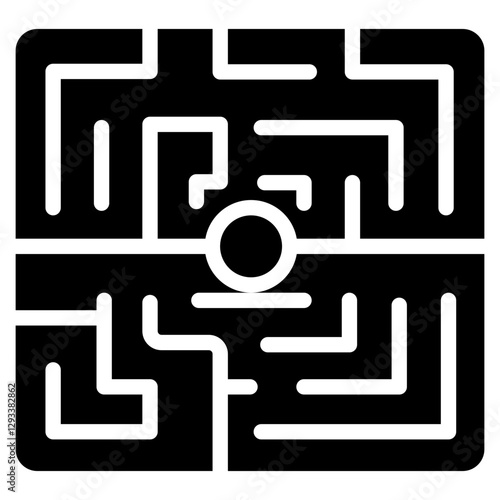 Hedge Maze Vector Icon