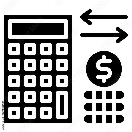 Exchange Rate Calculator Vector Icon