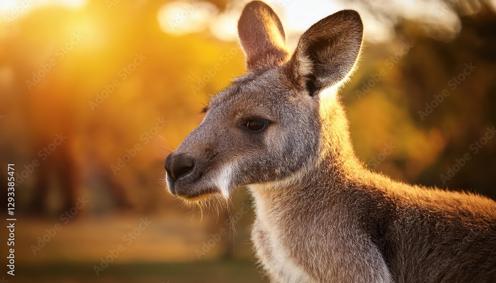 Close up of a Kangaroo Majestic Aussie Icon in Soft Australian Outback Lighting, Showcasing Striking Textures and Vibrant Fur in a Serene Landscape Close up of a Kangaroo Majestic Aussie Icon in Soft Australian Outback Lighting, Showcasing Striking Textures and Vibrant Fur in a Serene Landscape