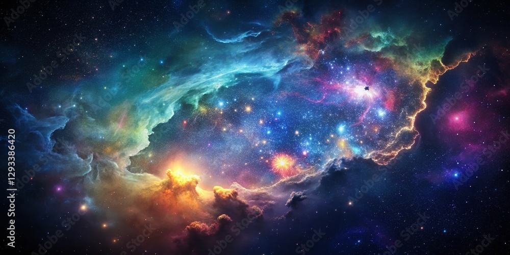 Naklejka premium Surreal Rhode Island Map: Dreamlike Coastline & Celestial Landscape