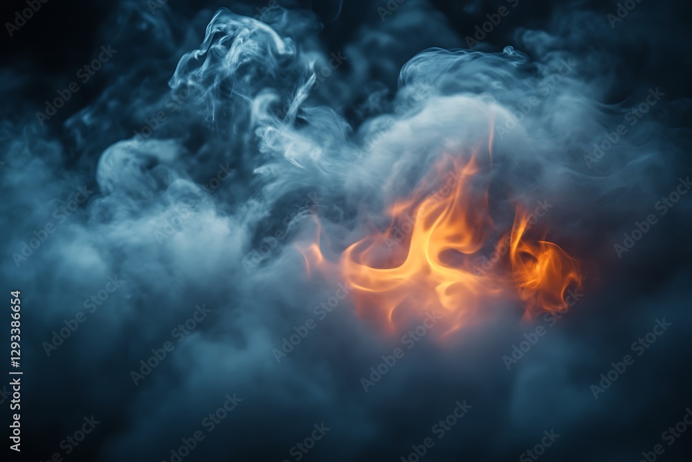 Fototapeta premium Fire and smoke abstract background