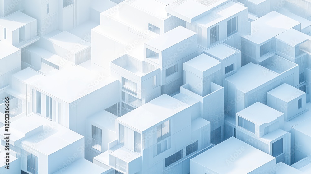 Abstract city, white buildings, aerial view, architectural design, urban development Abstract city, white buildings, aerial view, architectural design, urban development