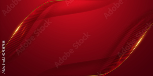 Abstract background design modern red and gold geometric elements vector illustration