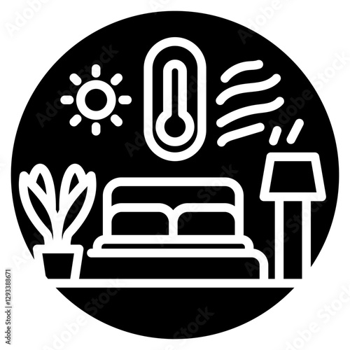 Room Temperature Control Vector Icon