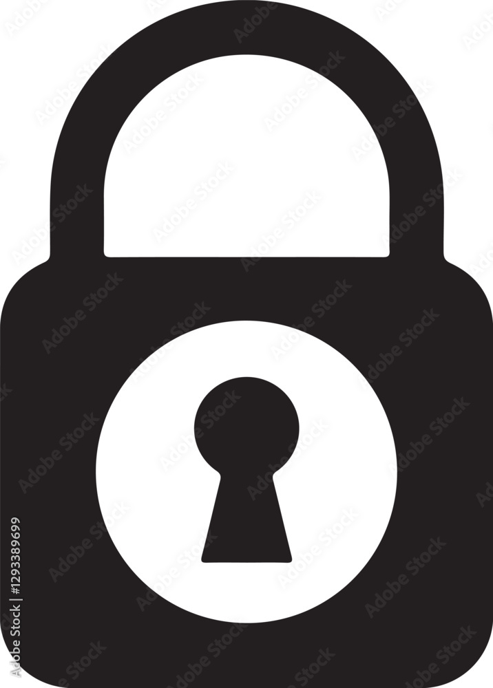 Minimalist Padlock Icon Vector Security Symbol for Access Control And Digital Protection Minimalist Padlock Icon Vector Security Symbol for Access Control And Digital Protection