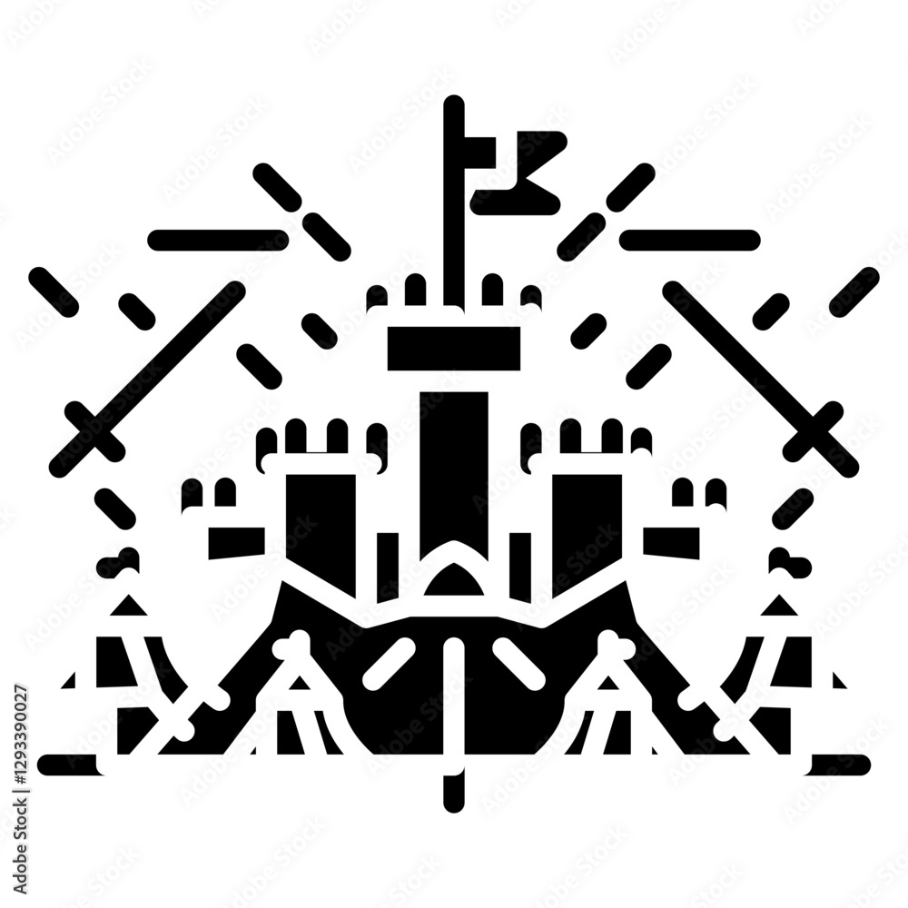 Medieval Battlefield Vector Icon Medieval Battlefield Vector Icon