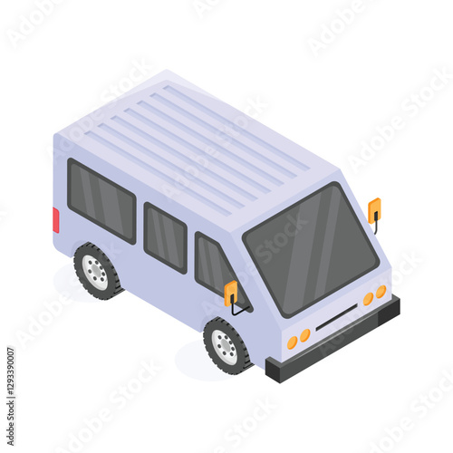 Get this amazing icon of shuttle van in modern design style