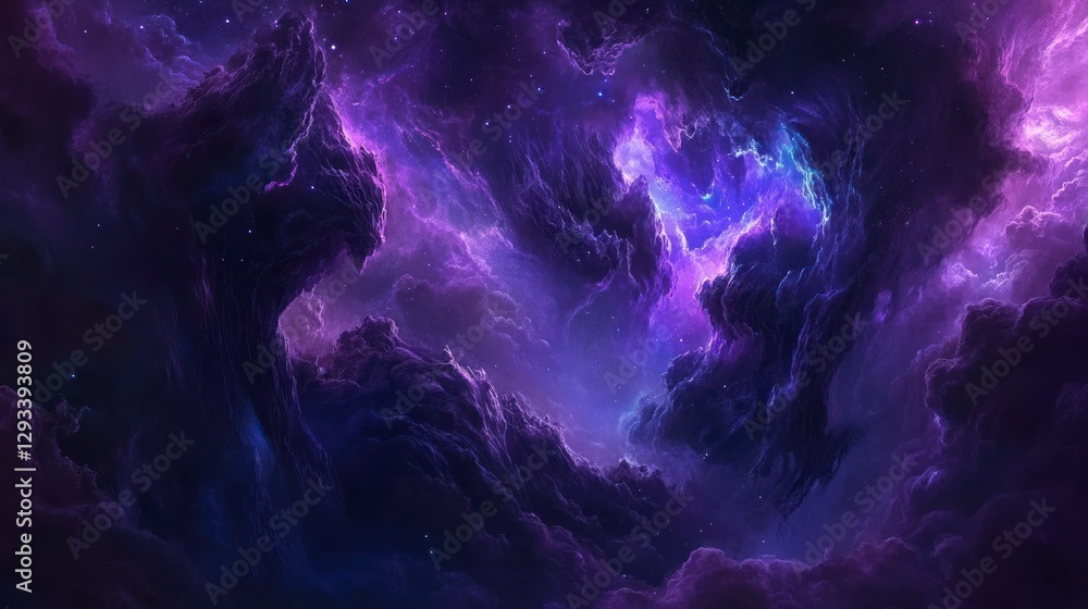 A dark purple and blue background with stars, nebulae, and a galaxy sky. The galaxy background features shades of purple and blue, with swirling clouds of gas and dust creating a sense of depth A dark purple and blue background with stars, nebulae, and a galaxy sky. The galaxy background features shades of purple and blue, with swirling clouds of gas and dust creating a sense of depth