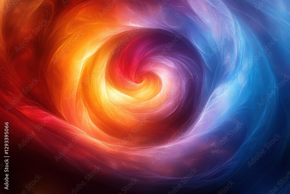 Swirling colors create a vibrant cosmic whirlpool effect with dynamic hues of orange, red, blue, and purple Swirling colors create a vibrant cosmic whirlpool effect with dynamic hues of orange, red, blue, and purple