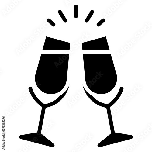 Champagne Flutes Vector Icon
