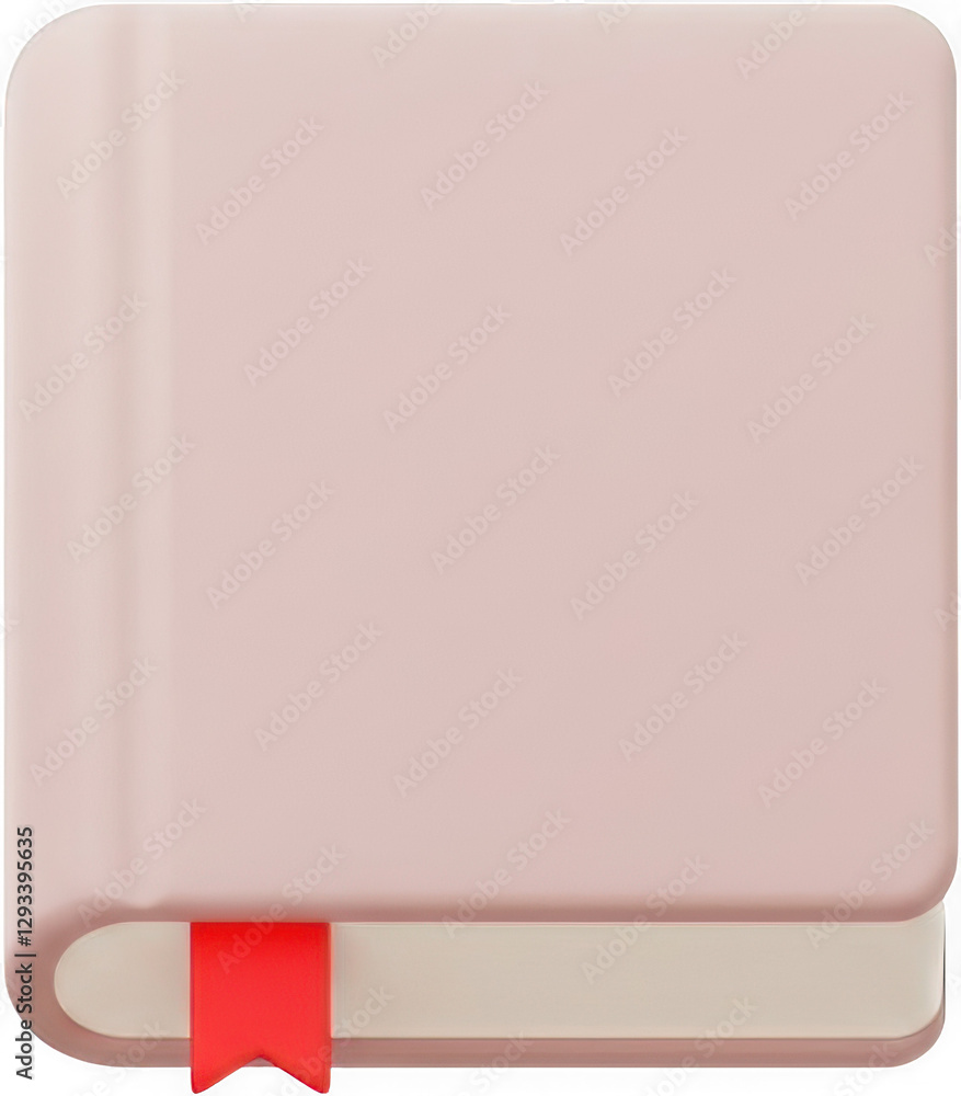 Pink Book Mockup with Red Bookmark 3D Render Closed Book Notebook Education Minimalist Design Pink Book Mockup with Red Bookmark 3D Render Closed Book Notebook Education Minimalist Design