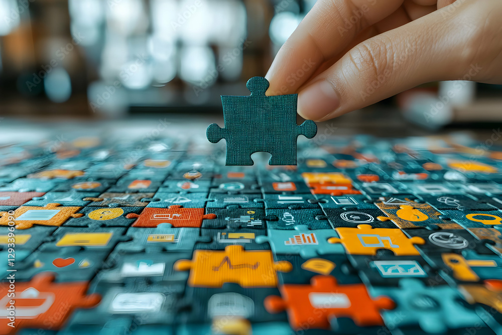 Jigsaw Puzzle Piece Solution Concept Illustration Jigsaw Puzzle Piece Solution Concept Illustration