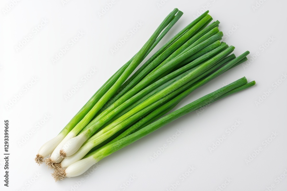 Fresh green onions on a white background. Healthy food concept. Fresh green onions on a white background. Healthy food concept.