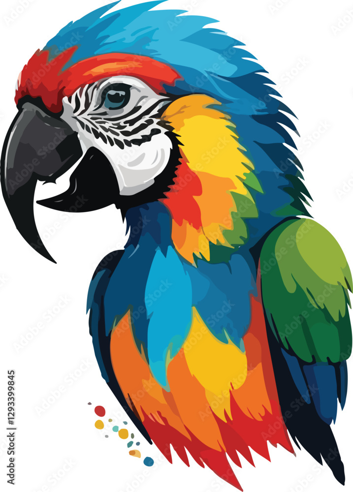 Fototapeta premium Colorful Parrot Head vector design, Parrot Illustration vector design