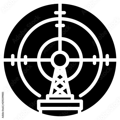 Air Traffic Radar Vector Icon