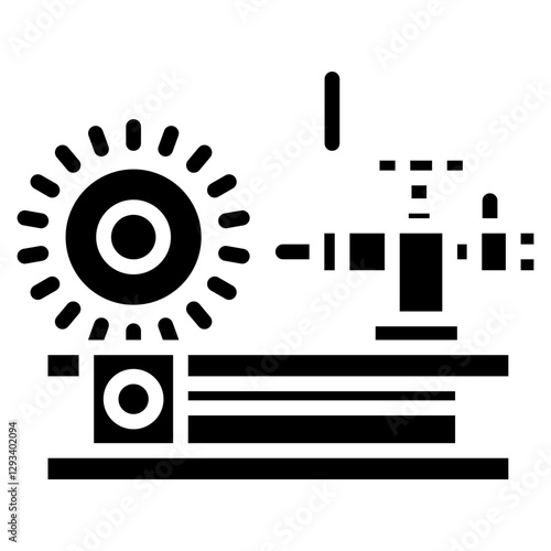 Metal Lathe Vector Icon