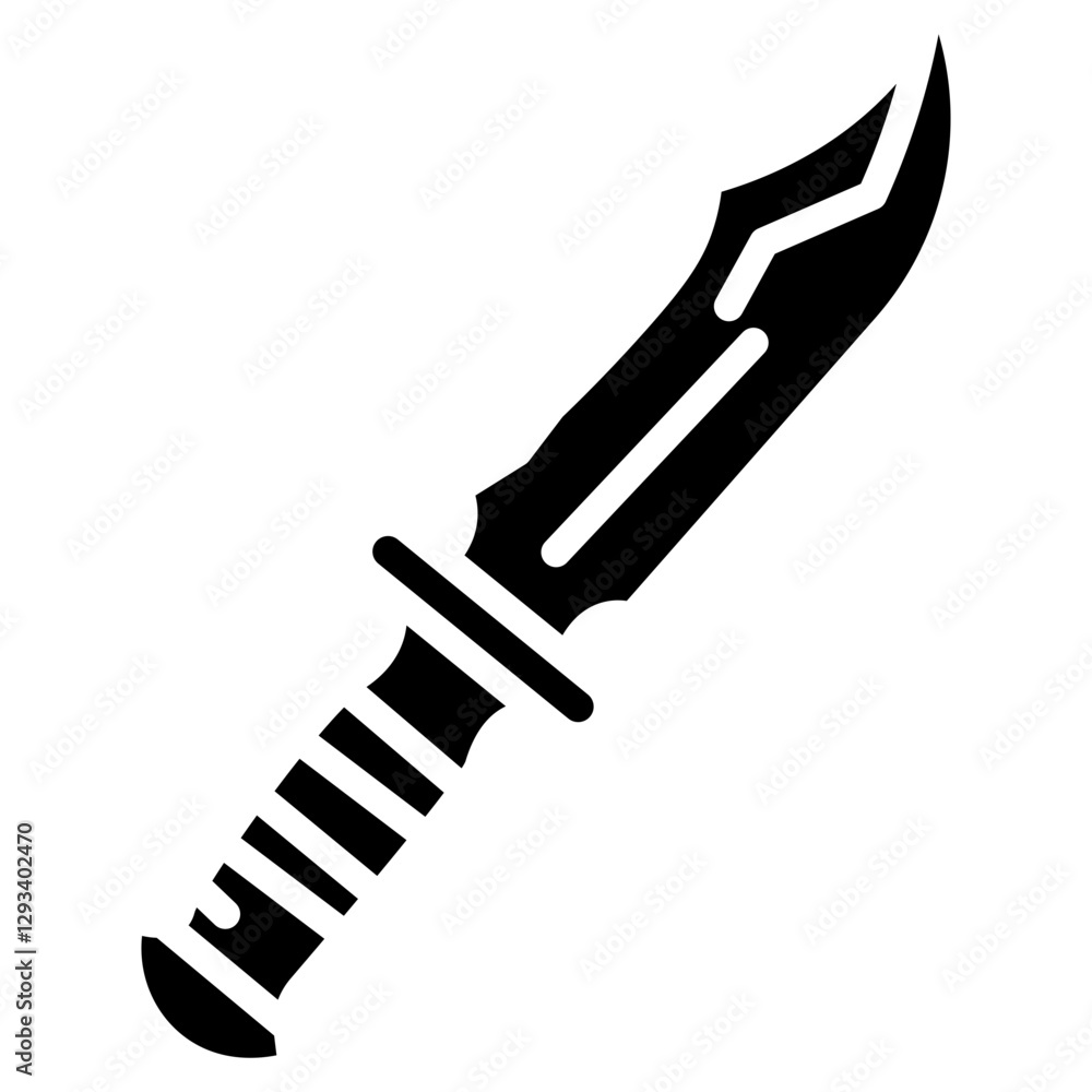 Combat Knife Vector Icon Combat Knife Vector Icon